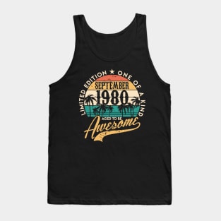 40th birthday gifts for men and women September 1980 gift 40 Tank Top